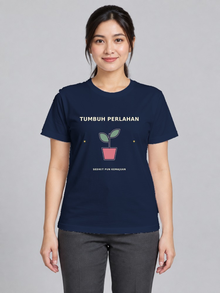 T-shirt Little Growth Wanita — Navy