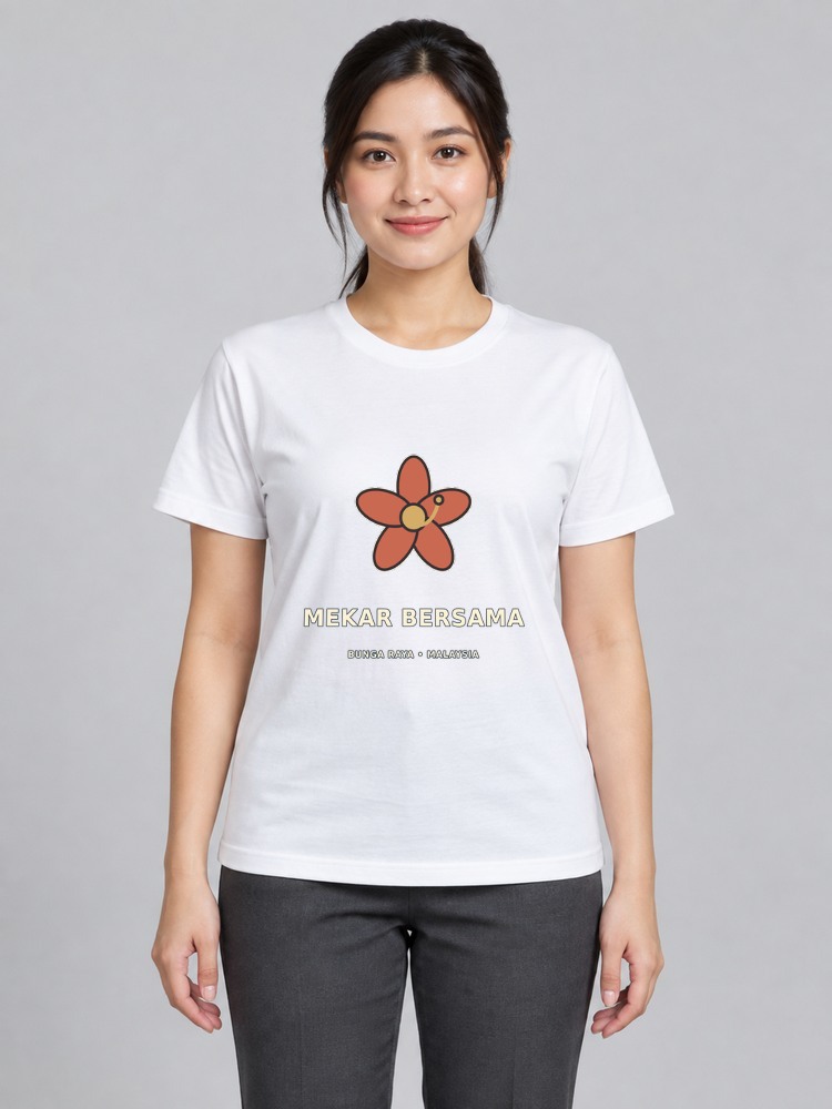 T-shirt Bunga Raya Wanita — White