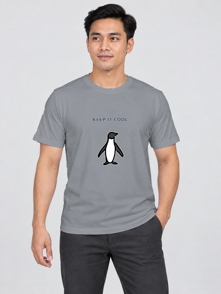 T-shirt Penguin Sejuk — Gray