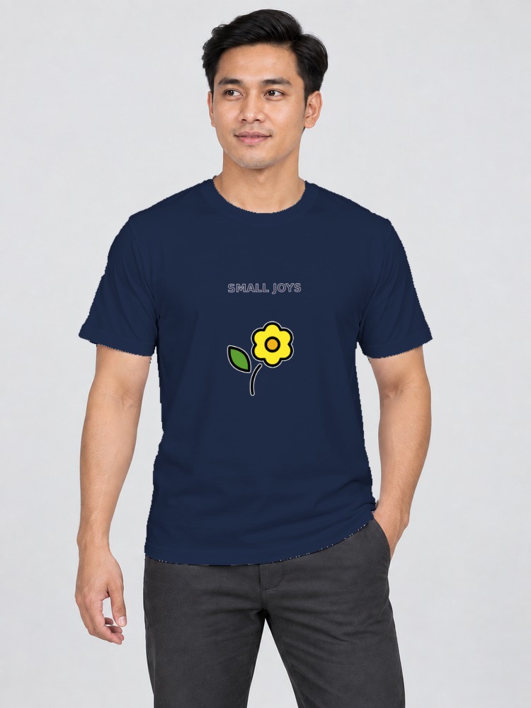 T-shirt Bunga Kecil Ceria — Navy