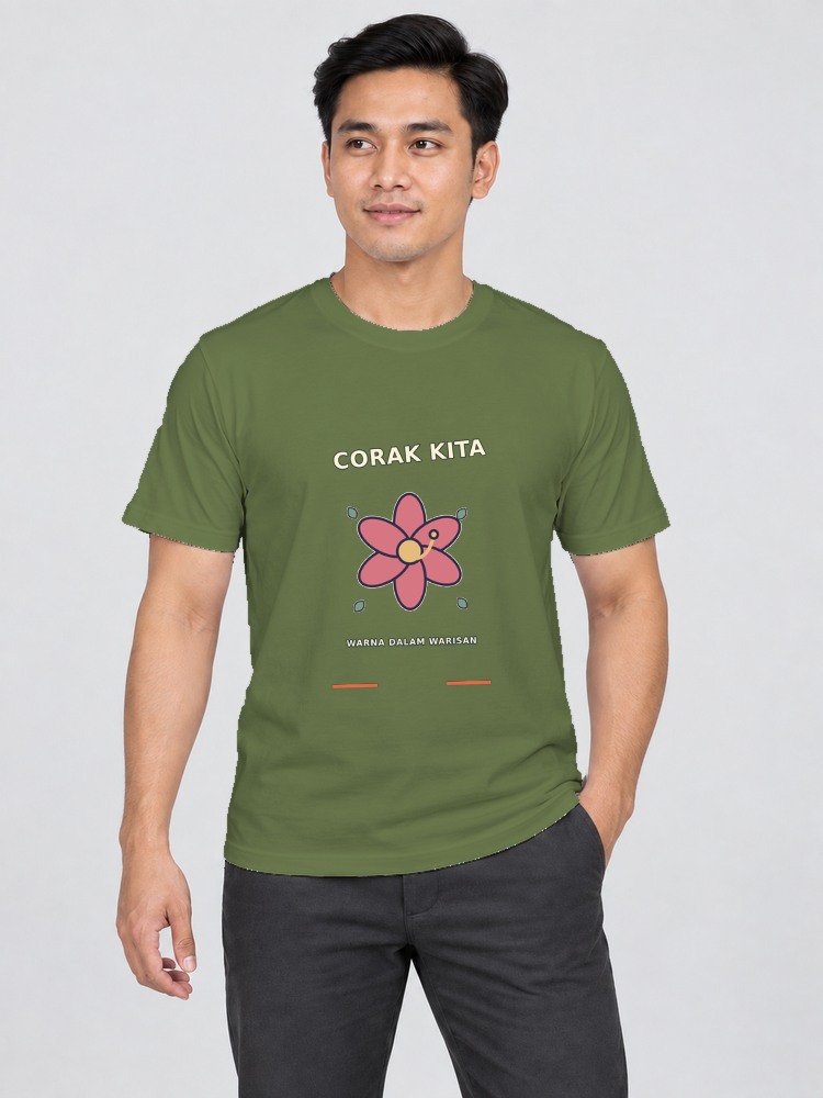 T-shirt Batik Mekar — Olive