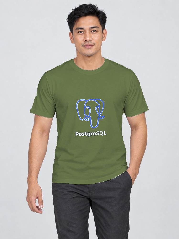 T-shirt PostgreSQL — Olive
